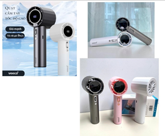 Quạt sạc cầm tay tốc độ cao có màn hình hiển thị pin, độ gió