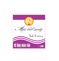 Mực ống bút máy đầu to 3.4mm (đường kính ngoài 5mm) Ánh Dương mực tím (10 ống/ hộp)