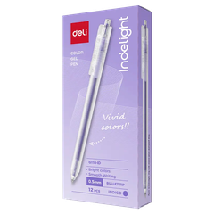 Bút gel bấm nhiều màu Indelight Deli G118 0.5mm (12)
