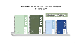 Sổ lò xo Hải Tiến Plan 200 trang 80gsm - A4 - 8656/ A5 - 8663/ A6 8670