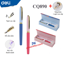 Bút máy kim loại Deli Q890 nét êm (tặng kèm ngòi) hộp giấy  (20)