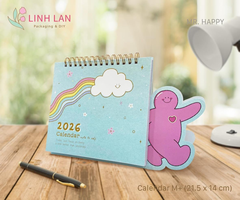 Lịch để bàn Linh Lan Décor 2026 lò xo chữ A - size M+ (21.5x14cm) (1 mẫu)