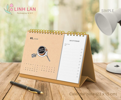 Lịch để bàn Linh Lan Décor 2026 lò xo chữ A - Ghi chú Note M 22x15cm (2 mẫu)