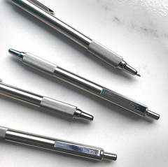 Bút ký (mực bi) Zebra F701/ F-701 BAZ47-BK-BL - Thân Kim Loại Trắng Bạc - Mực Xanh