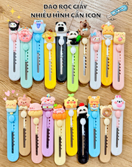 Dao rọc giấy mini nhiều hình gắn icon charm (cây dài)