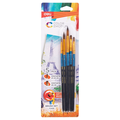 Bộ 5 cọ vẽ Deli C406 SYNTHENIC , thân xanh