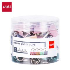 Kẹp bướm màu pastel Deli 15mm/19mm/25mm/32mm