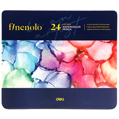 Bút chì màu gốc nước Deli C129 Finenolo hộp thiếc - 24 màu