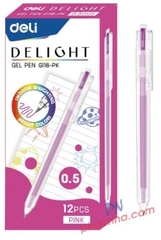 Bút gel bấm nhiều màu delight Deli G118 0.5mm (12)