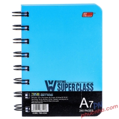 Sổ lò xo Grand 8590 A7 bìa nhựa sau 240 trang 70gsm (6q/ lốc trộn màu)