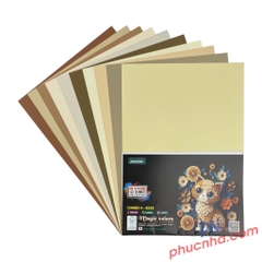 Giấy bìa 120gsm A4 mix 10 màu, 20 tờ/ tập Grand Zentino TMG