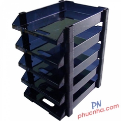 Kệ hồ sơ 5 tầng nhựa Xukiva 190-5 (xám-xanh đen)