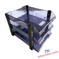 Kệ hồ sơ ráp 3 tầng mica A4 Xukiva 175-3 chốt mica