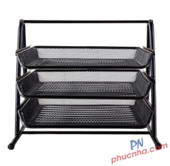Kệ hồ sơ 3 tầng lưới sắt A4 Deli 9181