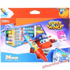 Sáp màu Deli C210 12 màu, 18 màu, 24 màu Super Wings
