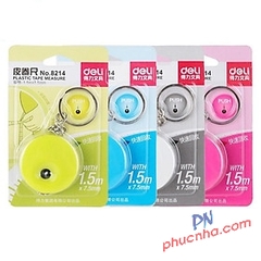 Thước dây cuộn 1.5m x 7mm Deli 8214