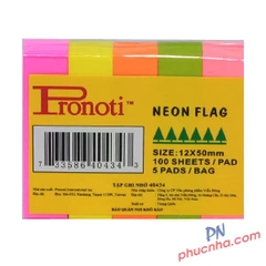 Giấy notes phân trang Pronoti 40434 5 màu neon 100 tờ 1.2x5cm