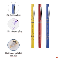Bút máy Deli Q896 thân kim loại ngòi êm (12 cây mix màu/ khây) - bút bơm mực luyện viết chữ đẹp