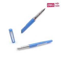 Bút máy Deli Q896 thân kim loại ngòi êm (12 cây mix màu/ khây) - bút bơm mực luyện viết chữ đẹp