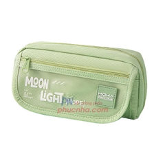 Bóp viết vải Moon light hope Moka 3 ngăn 2 dây kép, 1 nút có nắp 20x6x9cm (4 màu)