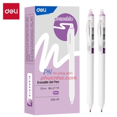 Bút gel bấm mực xóa được Deli G160-PR 0.5mm (12) - Bút bi mực nước Deli EG160