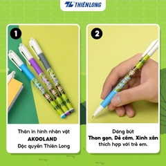 Bút gel Thiên Long GEL-012/AK 0.5mm mực tím (20) - Bút bi mực nước ngòi bút nét mảnh cho học sinh