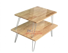 Bàn xếp gỗ cao su chân kẹp - Bàn học gấp gọn học sinh, sinh viên | 40cm x 60cm x 28cm / 50cm x 70cm x 28cm 