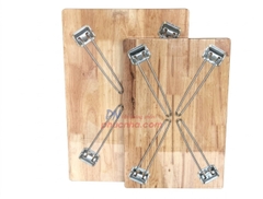 Bàn xếp gỗ cao su chân kẹp - Bàn học gấp gọn học sinh, sinh viên | 40cm x 60cm x 28cm / 50cm x 70cm x 28cm 