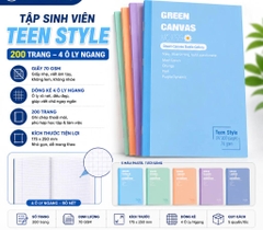Tập SV Thuận Tiến Teen Green Canvas 200 trang 70gsm 4 ôly sinh viên B5 Tibook (5/70)