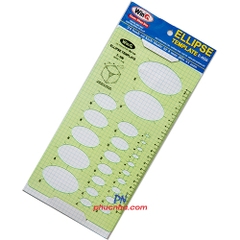 Thước vẽ hình Elip/ ellipse WinQ E-606 nhựa dẻo (10 cây/ hộp)