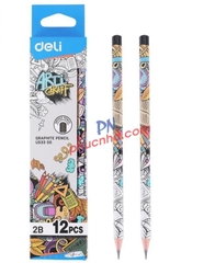 Bút chì gỗ Deli U53300 2B (12)