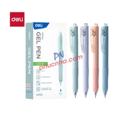 Bút gel nước bấm khô nhanh Deli G157 quick dry ngòi ST 0.5mm (12)