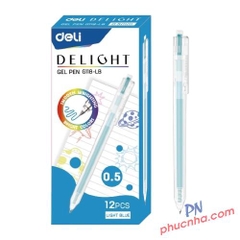 Bút gel bấm nhiều màu delight Deli G118 0.5mm (12)