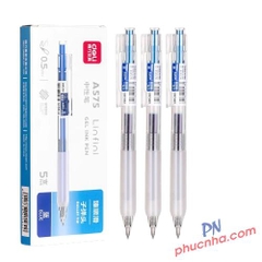 Bút gel bấm Deli A575 0.5, xanh (5)