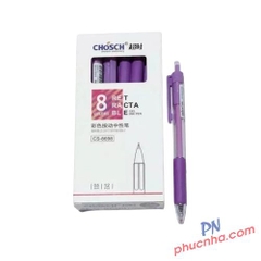 Bút gel bấm Chosch CS-8698 0.5mm - Mực xanh/ đỏ/ đen/ tím (12)
