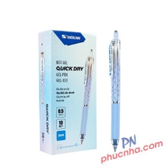 Bút gel Thiên Long GEL-033 quick dry 0.5mm, mực xanh (10)