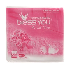 Khăn giấy lụa Bless You À La Vie 1 lớp túi 100 tờ 11.5x11.5cm