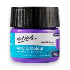Màu nước acrylic 100ml Mont Marte - Màu Hủ Acrylic màu classic/ màu nhũ ánh kim/ màu phản quang