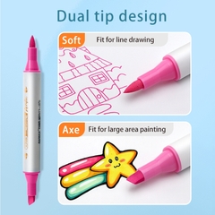 Bút lông màu Acrylic maker Baoke MP2949 2 đầu Vuông + Brush (6)
