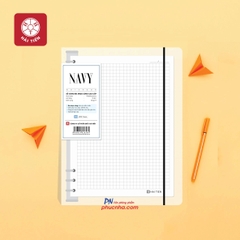 Sổ còng sắt A5 6 còng Hải Tiến Navy 100gsm 200 trang bìa nhựa  - Kẻ ngang/ kẻ caro