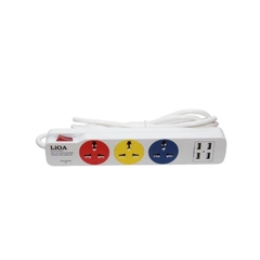 Ổ cắm điện kéo dài đa năng Lioa 3DN4A12W 3 mét, 3 đa năng, 4 type A