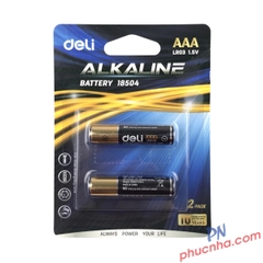 Pin AAA Alkaline Deli 18504 L036 1.5V 3A (2 viên/ vỉ) (20) - Pin remote, pin đũa