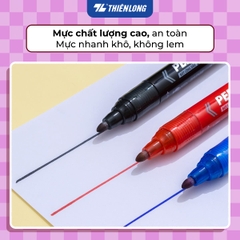 Bút lông dầu Thiên Long PM-025 1 đầu 1.5mm (10) - đầu vặn bơm mực dễ dàng