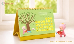 Lịch để bàn Decor Relax Calendar 2027 Đinh Mùi lò xo chữ M (A ngang) 24x20cm Stiker bóc dán tương tác, xếp hình