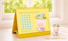 Lịch để bàn Decor Relax Calendar 2027 Đinh Mùi lò xo chữ M (A ngang) 24x20cm Stiker bóc dán tương tác, xếp hình