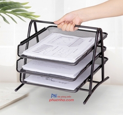 Kệ hồ sơ 3 tầng lưới sắt A4 Deli 9181