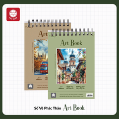 Sổ vẽ lò xo Hải Tiến Art Book 8816 A4 160gsm 25 tờ, giấy vàng sần (36)