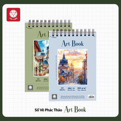 Sổ vẽ lò xo Hải Tiến Art Book 8816 A4 160gsm 25 tờ, giấy vàng sần (36)