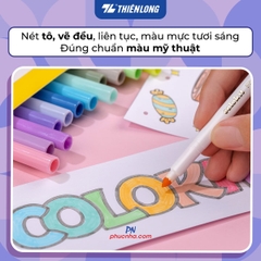 Bút lông màu Fiber Pen Thiên Long Colokit SWM-C008 20 màu tone pastel (có thể rửa được) ngòi chóp