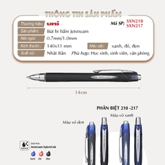 Bút ký Uni-ball SXN-210 Jetstream semi gel bút bi bấm 1.0mm, mực xanh (12)